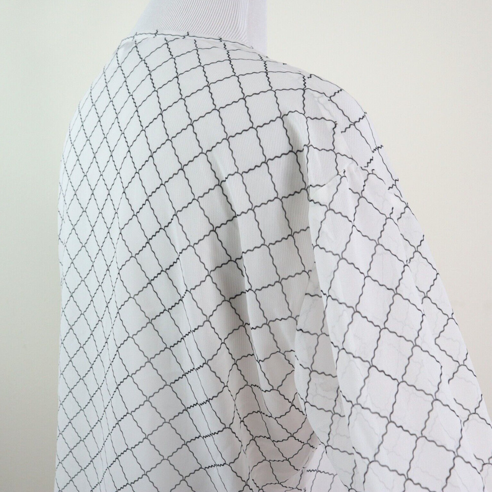 Cabi Size M Chessboard Button Down Blouse 740 Ivory Black Grid Print - Picture 6 of 10